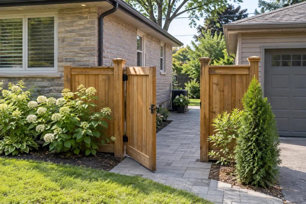 Gate opening sized for practical future access
