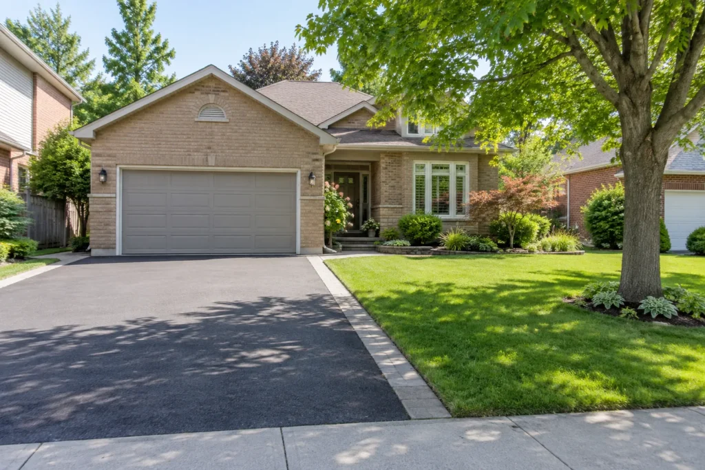 Garage and available private frontage viewed together