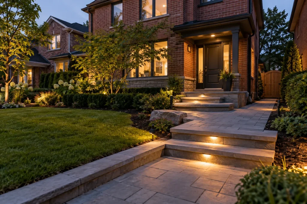 Subtle step lighting making a grade transition visible