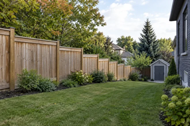 Fence stepping sensibly with an ordinary sloped garden