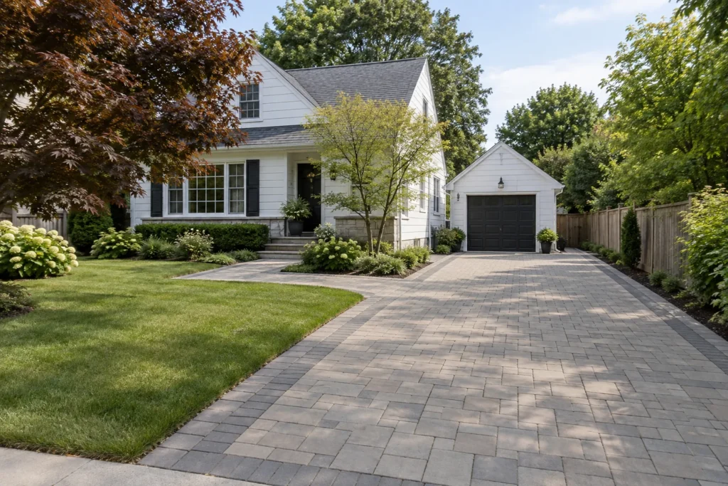 added vehicle space with retained front lawn