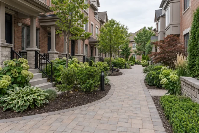 Townhouse complex common paver walk