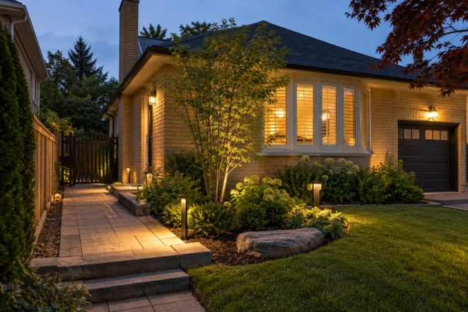 Side gate path with useful focused light