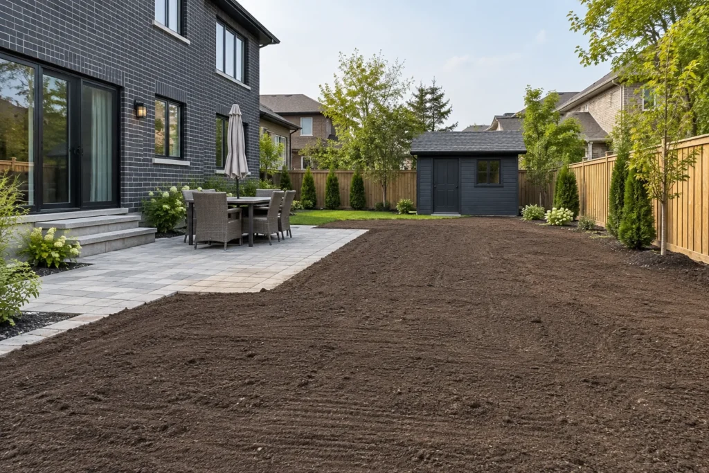 loose fine soil after heavy work is complete