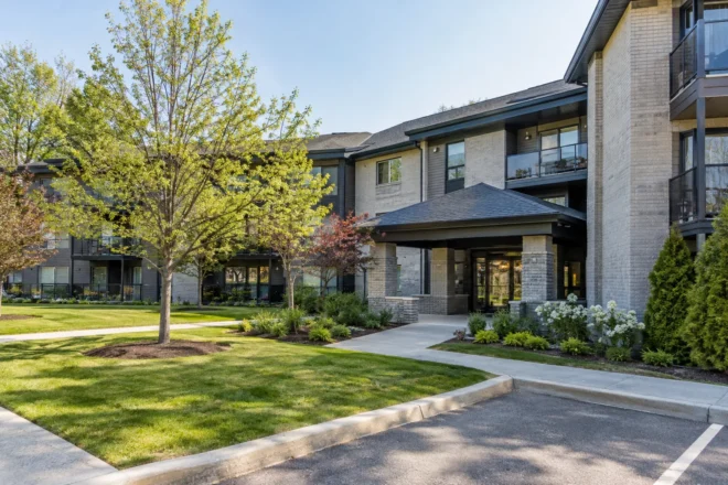Multi-residential lawn zones near service entrance