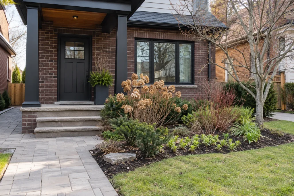 Selective garden cutback leaving healthy shrubs intact