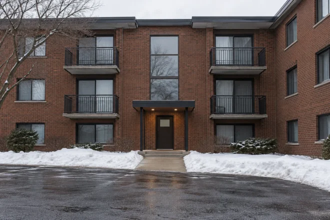 Multi-residential site with practical snow banks