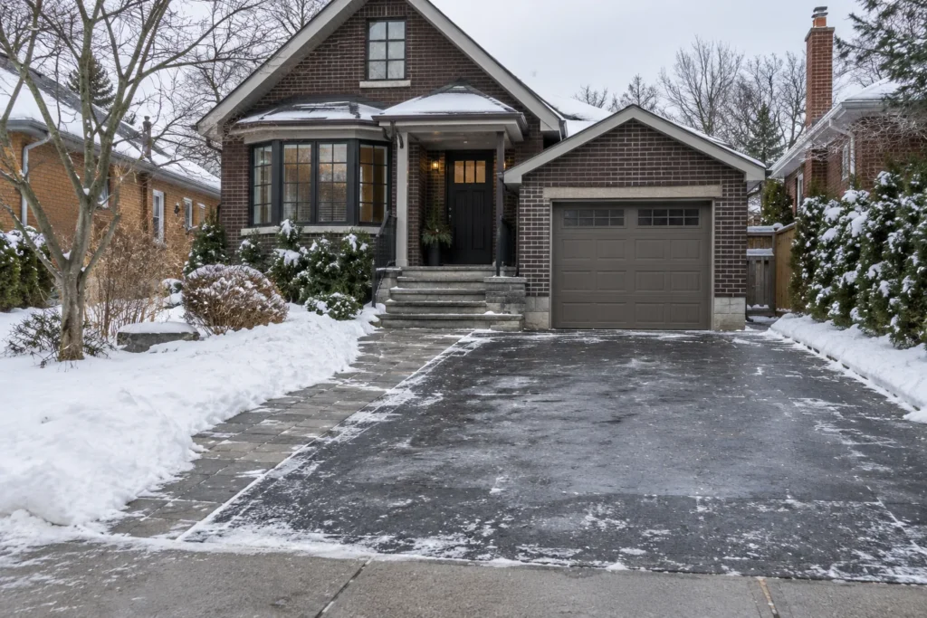 cleared private driveway and front walk